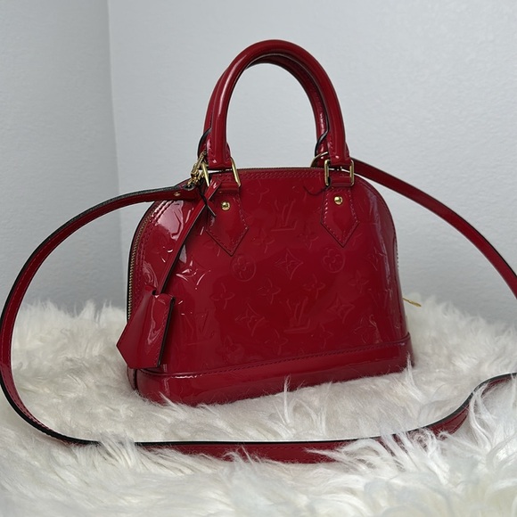 💯Authentic Louis Vuitton Alma BB bag in red monogram vernis leather🍀 - Picture 12 of 14